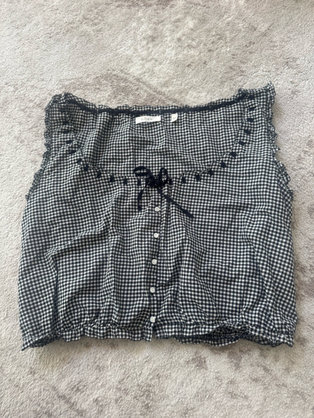 Doen traveler top gingham